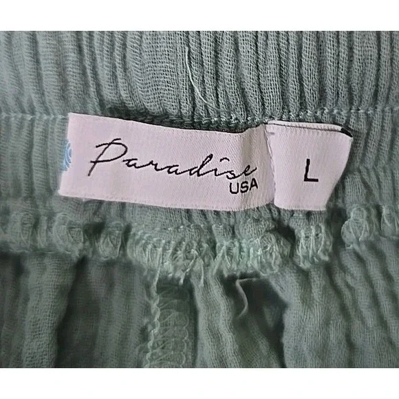 Paradise Women's Large Sage Green Shorts Set - Picture 13 of 14